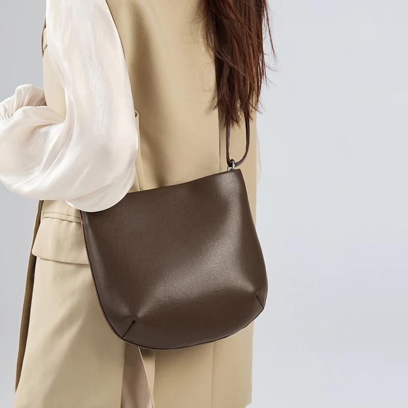 Sacs à bandoulière décontractés en cuir de vache pour femmes, sac à main en cuir véritable souple, s