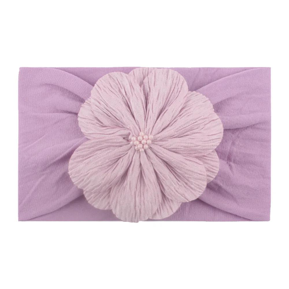 Bandeau à fleurs pour bébé fille, 13 couleurs, doux et élastique, adapté aux foulards pour nouveau-n