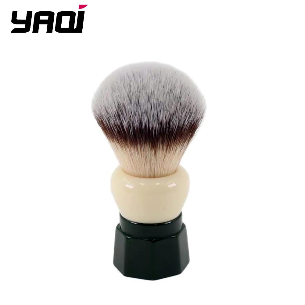 YAQI – brosse de rasage pour hommes, cheveux synthétiques en obsidienne verte humide