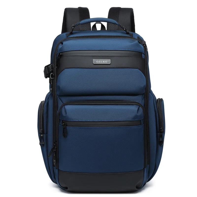 Ozuko – sac à dos étanche multifonctionnel pour hommes, sac à dos pour ordinateur portable 15.617.3