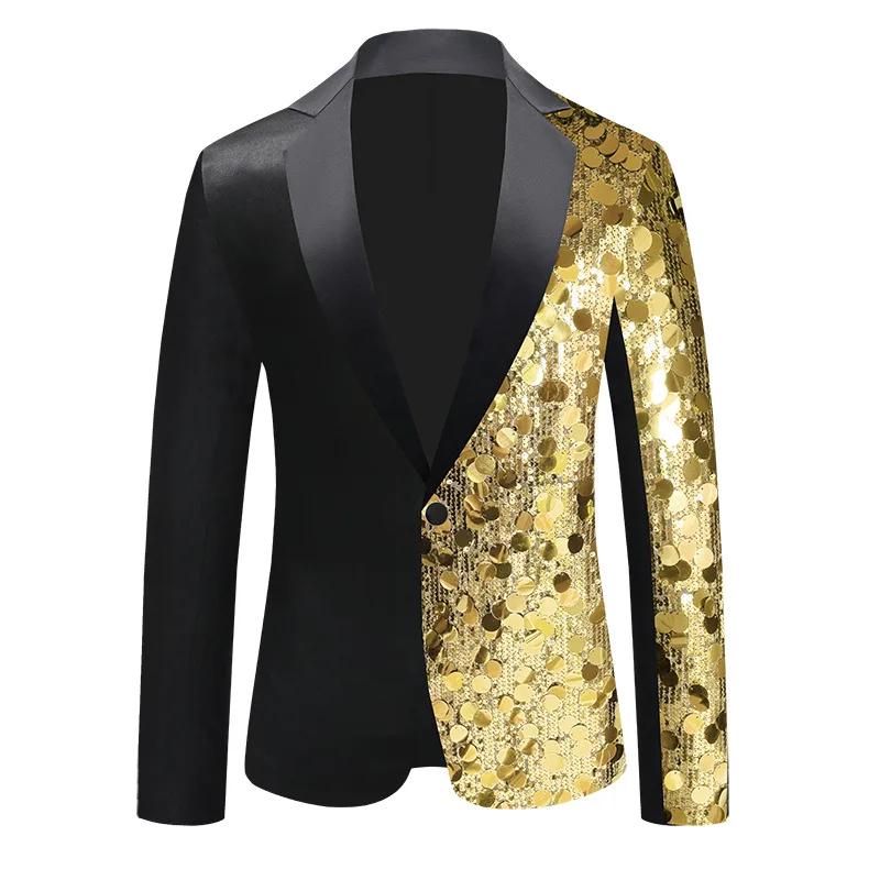 Nouvelle veste de costume de luxe à sequins pour homme, blazer tendance pour chanteur, bar, KTV, per