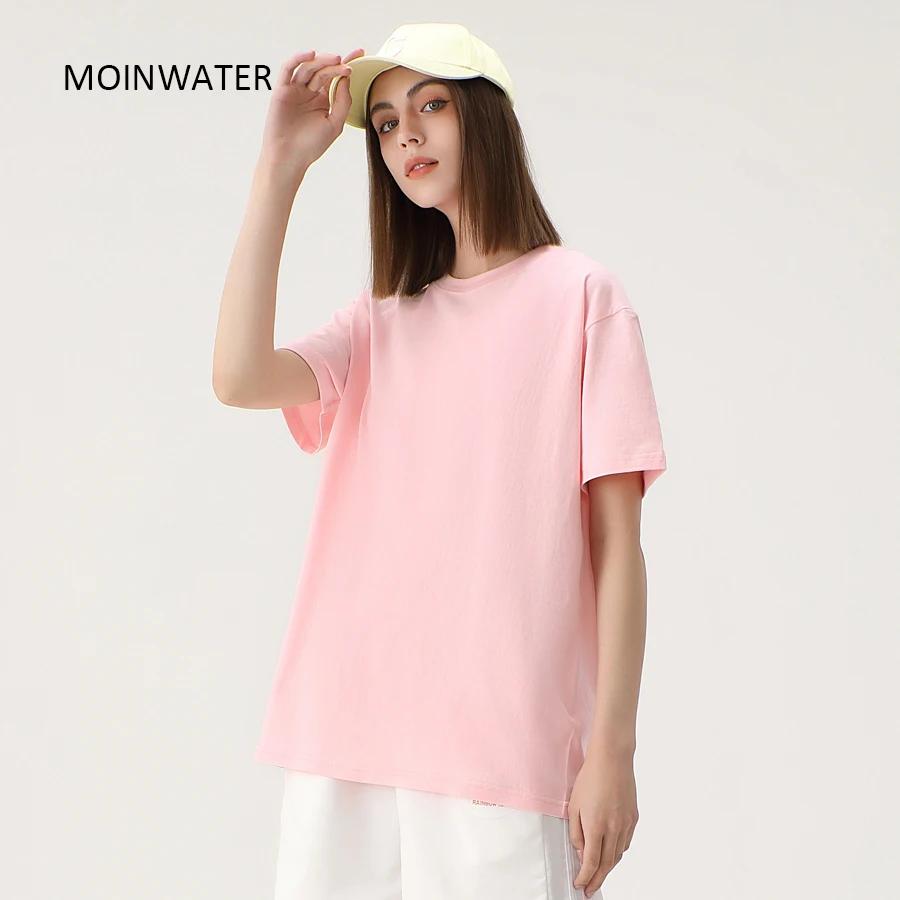 WAVLATII nouvelles femmes solide coton t-shirts femme vert foncé surdimensionné décontracté doux t-s