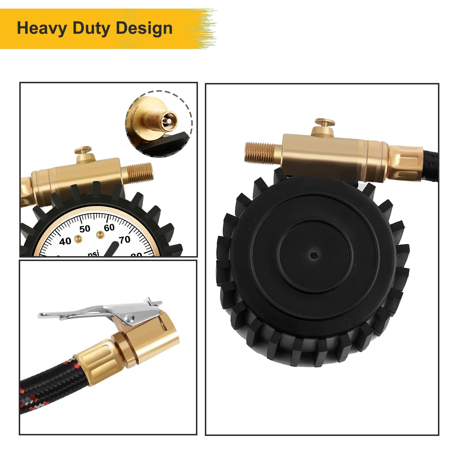 Manomètre de pression pour pneus, 100psi, avec mandrin à Clip, ATsafepro, précision de cadran de 2 p