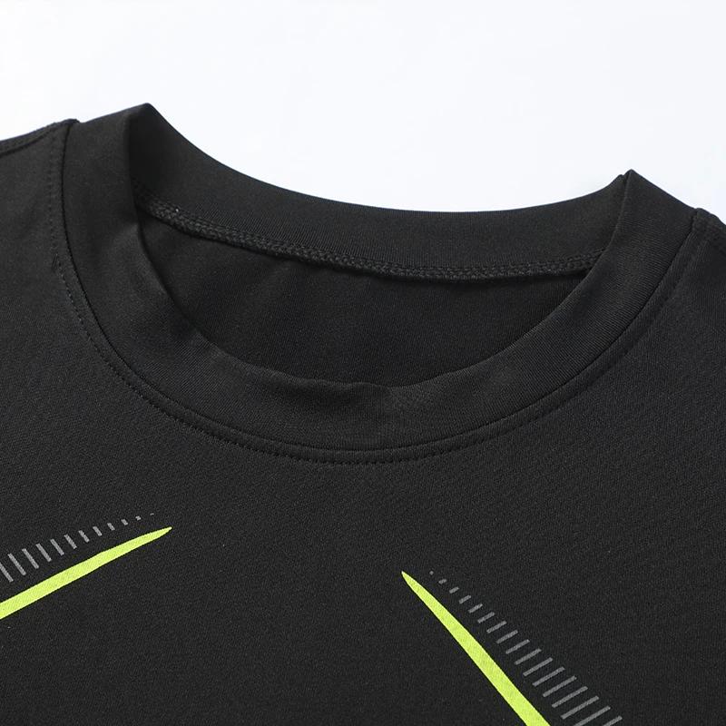 Chemise de course à Compression pour hommes, vêtements de sport à manches courtes à séchage rapide,