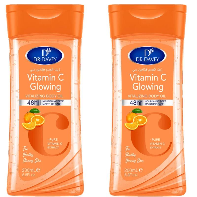 2PCS 200ml DR.DAVEY VITAMINE C Huile corporelle pour le soin de la peau, hydratante et nourrissante,