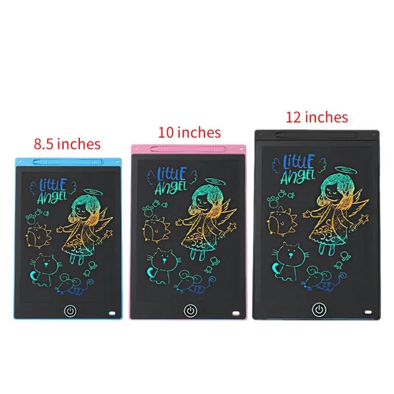 Tablette de dessin LCD 6.5/8.5/10/12 pouces pour enfants, planche effaçable Rechargeable avec stylo,