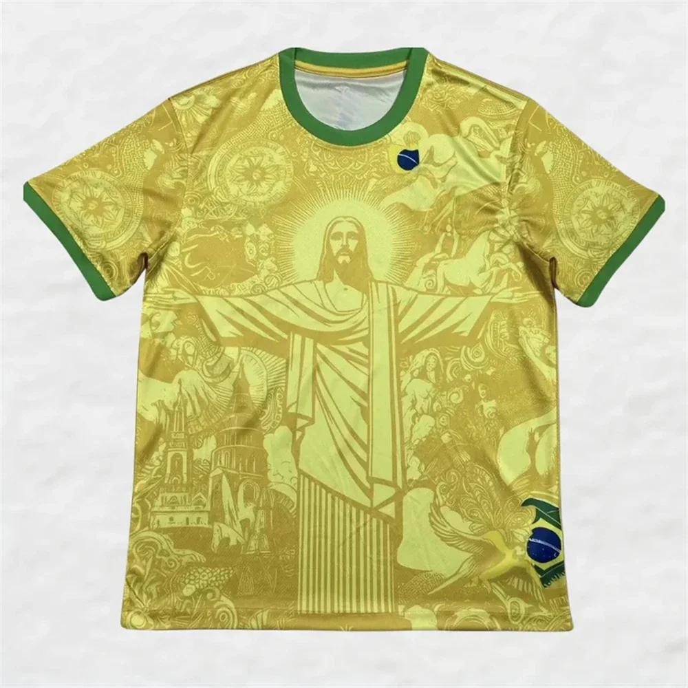 Haut d'entraînement de Football d'été, édition spéciale brésilienne, maillot de Football jésus noir