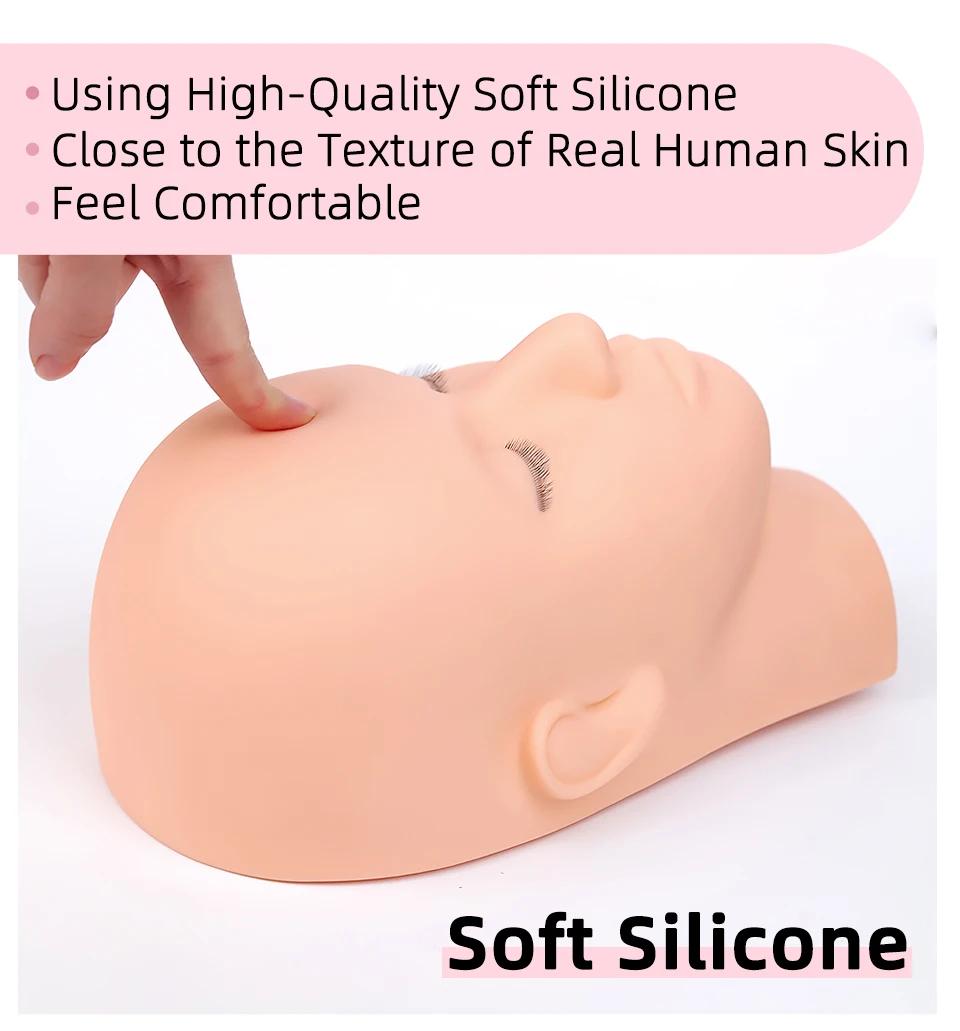 Tête de mannequin pour la pratique de l'extension de faux cils, accessoires pour le visage, ensemble