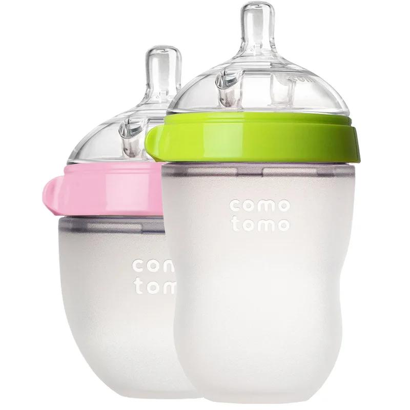 Biberons 2 Pack biberon sans BPA enfants biberon en silicone vert/rose 5 oz et 8 oz