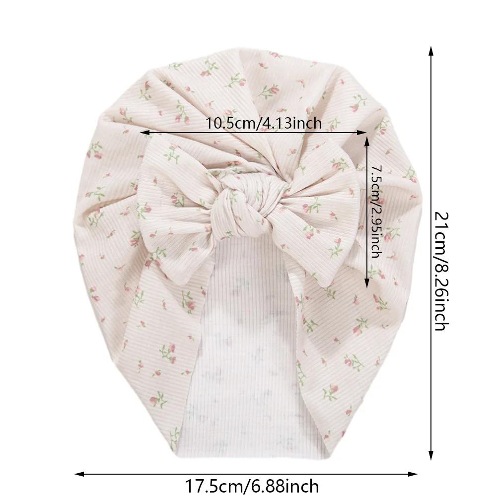 3 pièces/lot bébé garçons filles fleur imprimé bébé inde Turban chapeaux doux cheveux arcs Top noué