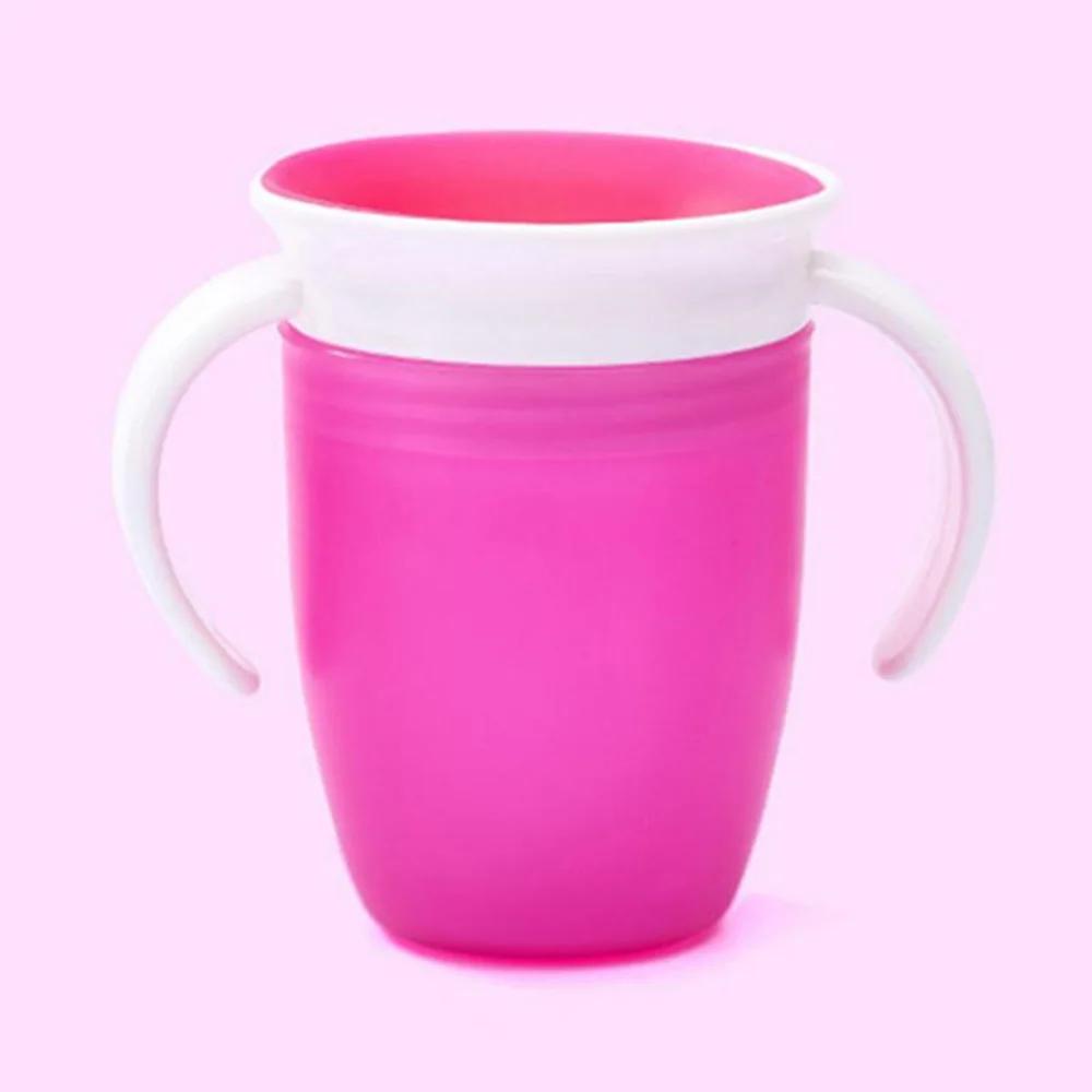 Tasse apprentissage bébé 360° rotation poignées double - Couvercle rabattable étanche silicone - Nourrissons