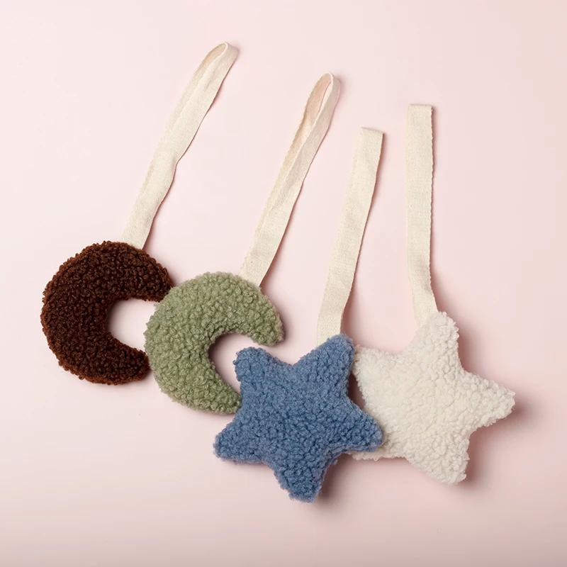 JOSilicone-Attache-sucette pour bébé sans BPA, attache-tétine Sherpa étoile lune, accessoire pour no