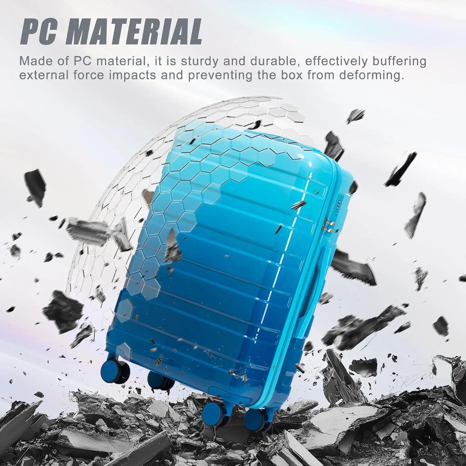 Ensemble de bagages rigides ABS avec roulettes pivotantes et serrure - Valise durable et imperméable