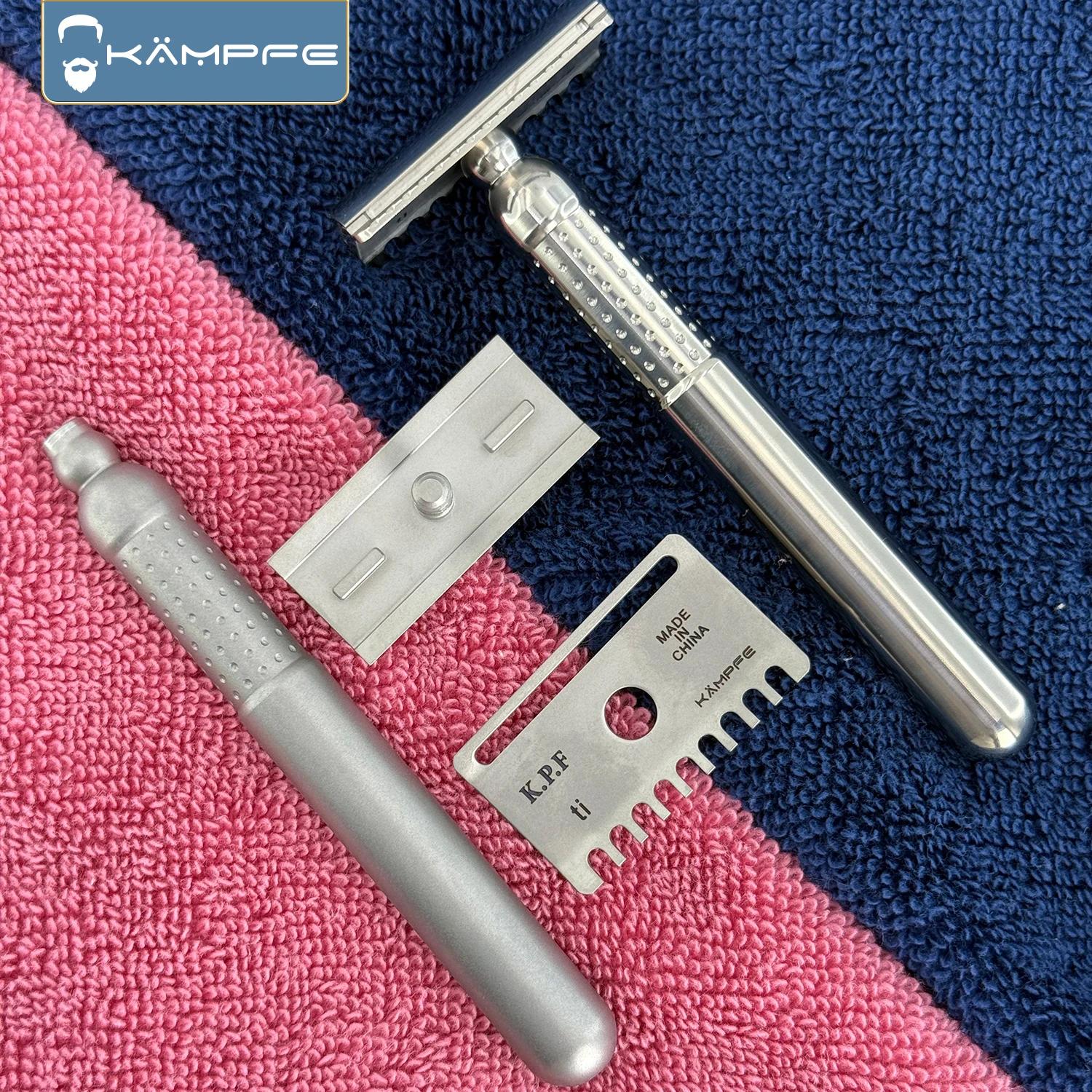 Rasoir de sécurité à double lame en titane KAMPFE TC4, usinage de précision CNC, cadeau pour petit a