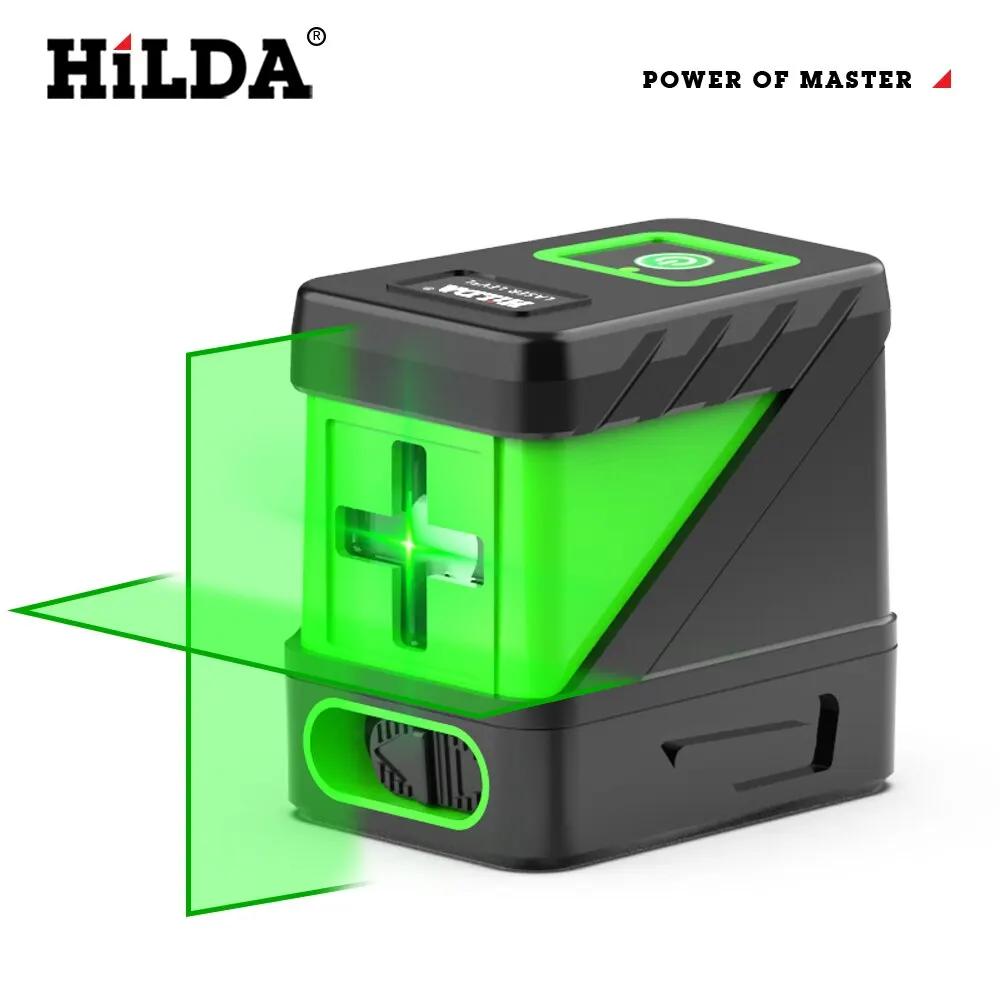 HILDA 2 Lignes Niveau Laser Auto Nivellement Vert Poutres Laser Horizontal Ligne Croisée Verticale M