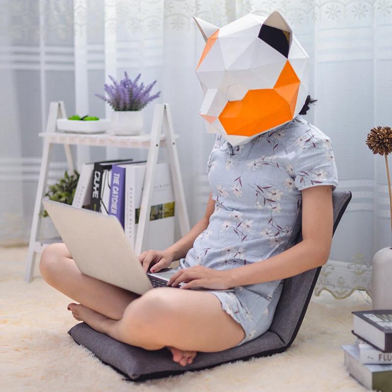 Chaise de sol de bureau à domicile, siège de sol Portable multiangle pliable avec dossier réglable,