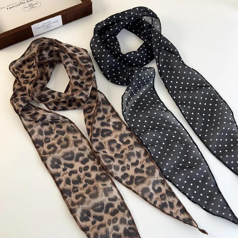 K-Style Animal imprimé à pois écharpe ceinture Boho bandeau de cheveux TikTok viral printemps été Sa