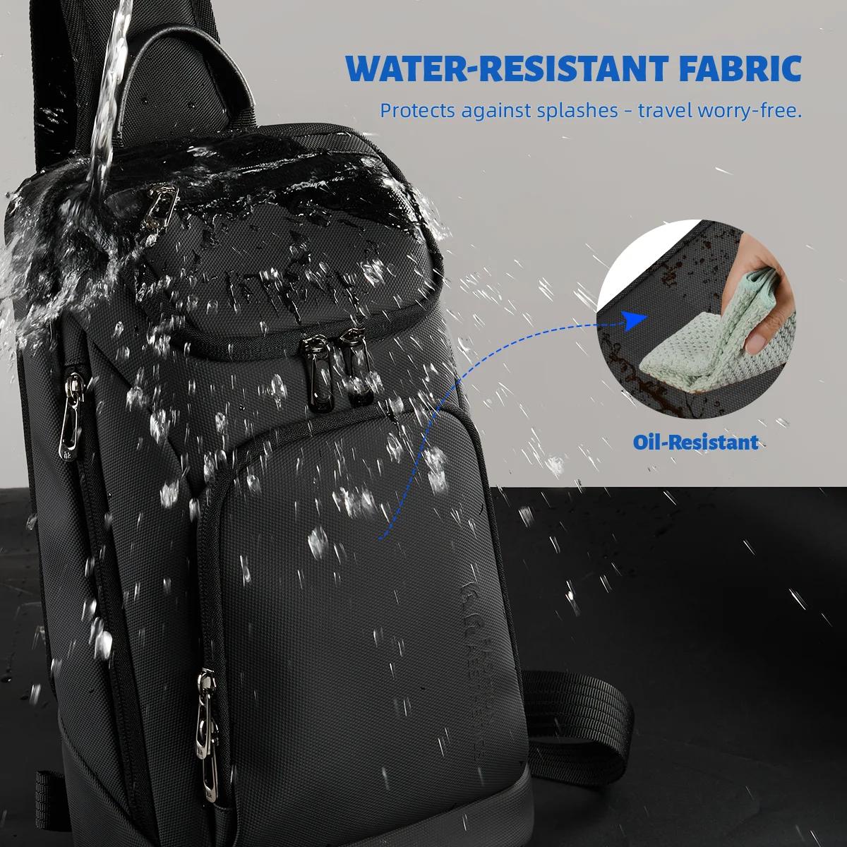 HcanKcan sac à bandoulière pour hommes d'affaires sac de poitrine étanche à la mode pour IPad 11 pou