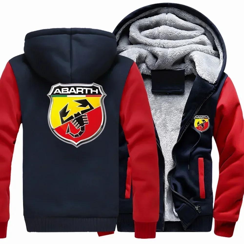 Nouveau hiver hommes Abarth Logo veste à capuche mode haute qualité décontracté doublure en laine po