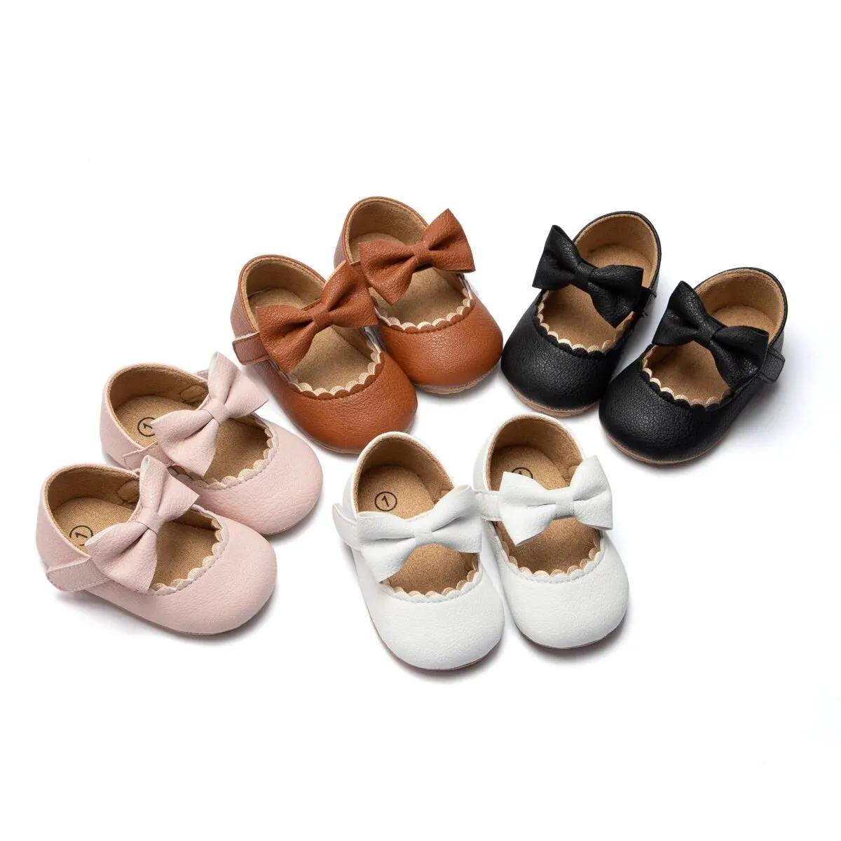 MRovior-Chaussures à semelle en caoutchouc pour bébés filles, chaussures CPull pour bébés filles, nœ