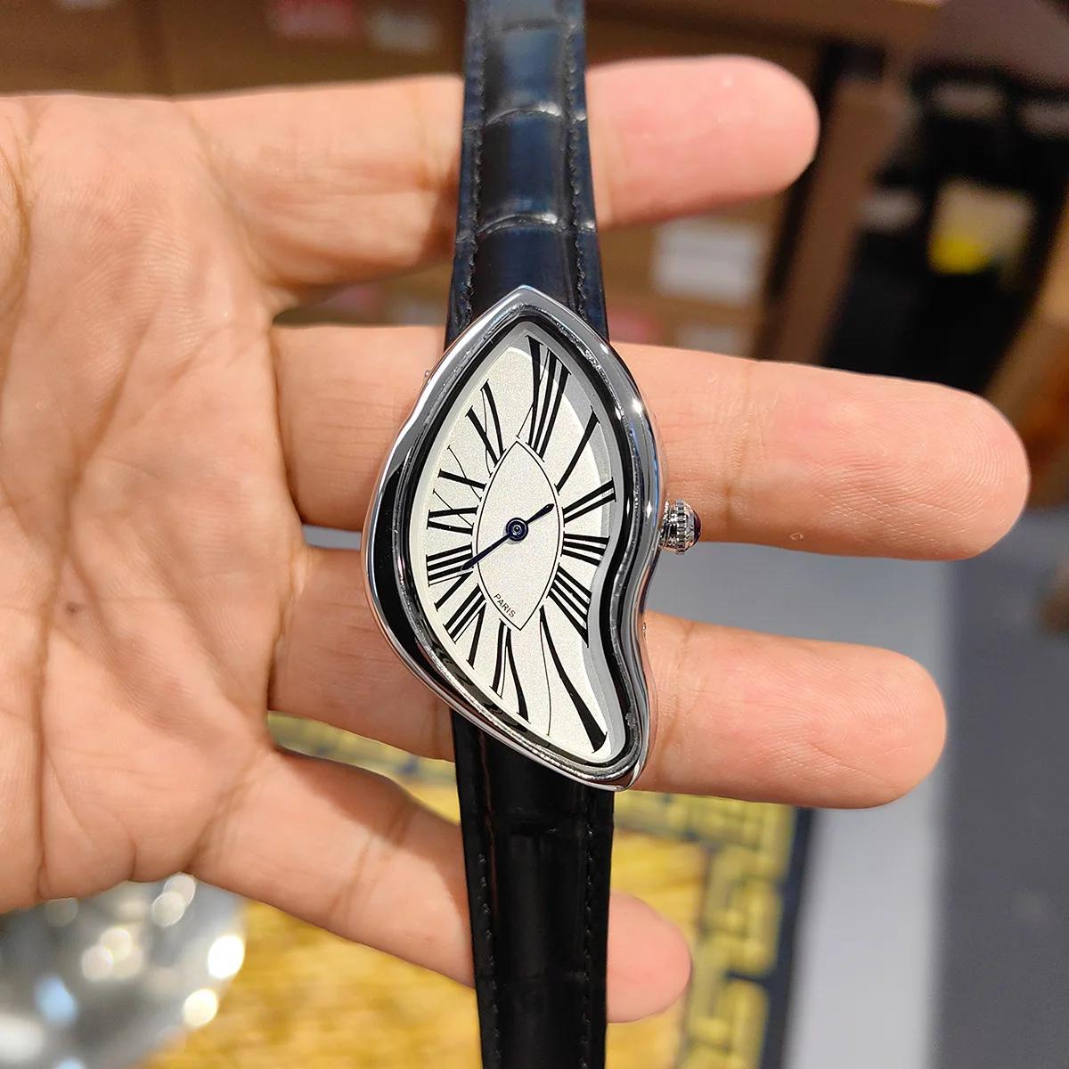 Nouveau Alien Crash Melt Twist Y2K montres pour hommes et femmes mode bracelet en cuir étanche montr