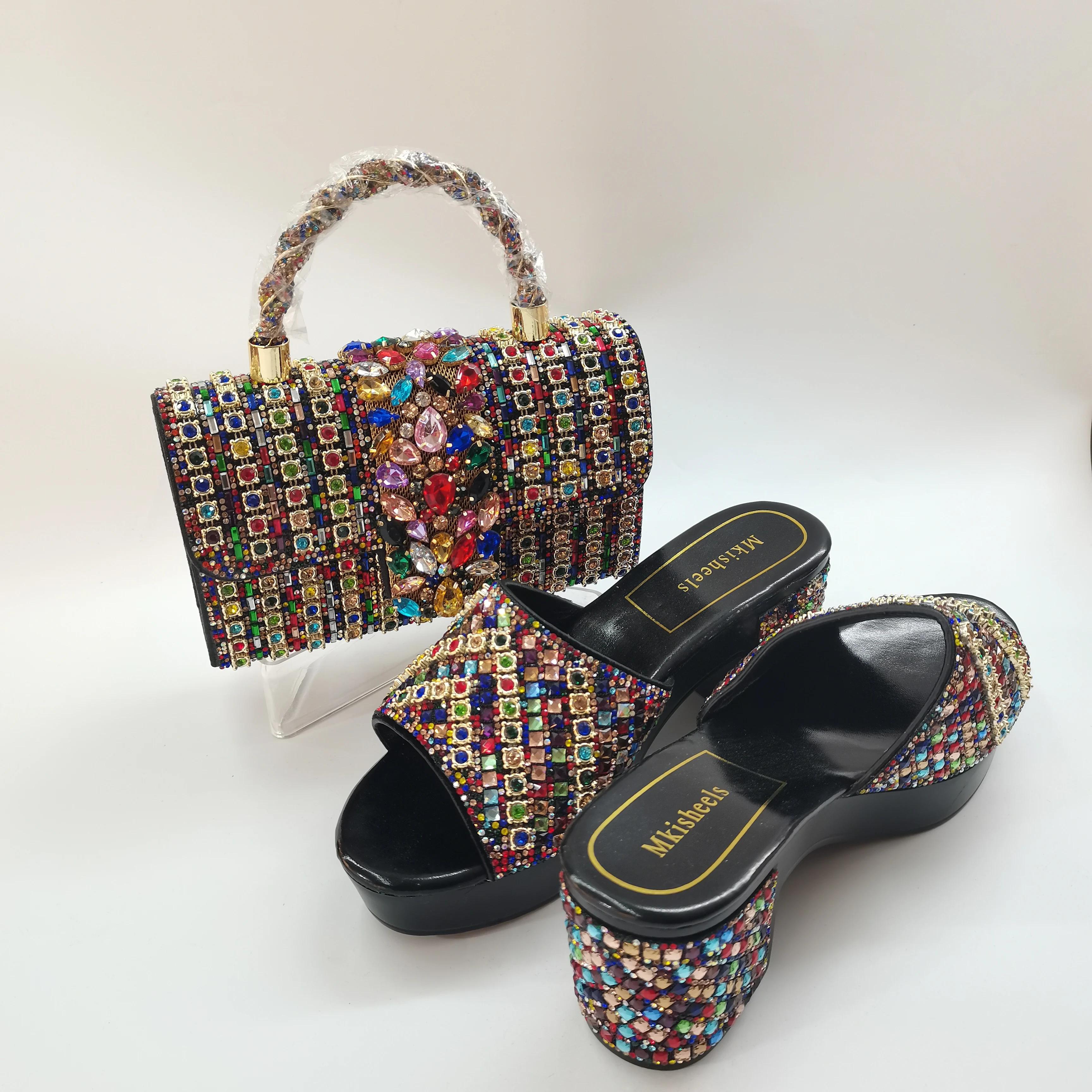 Mode 2025 nouvelles femmes strass chaussures et sac ensemble OToe pompes pour chaussures de fête de