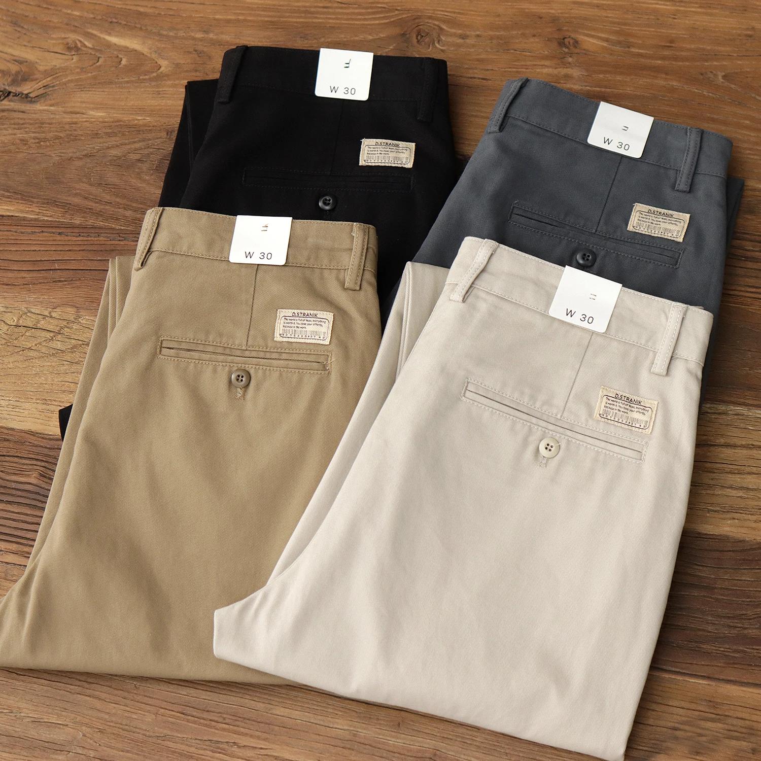 Pantalon Droit Décontracté en Coton pour Homme, Style Ch37Cargo, Rétro, Simple, Beige, Blanc, Kaki