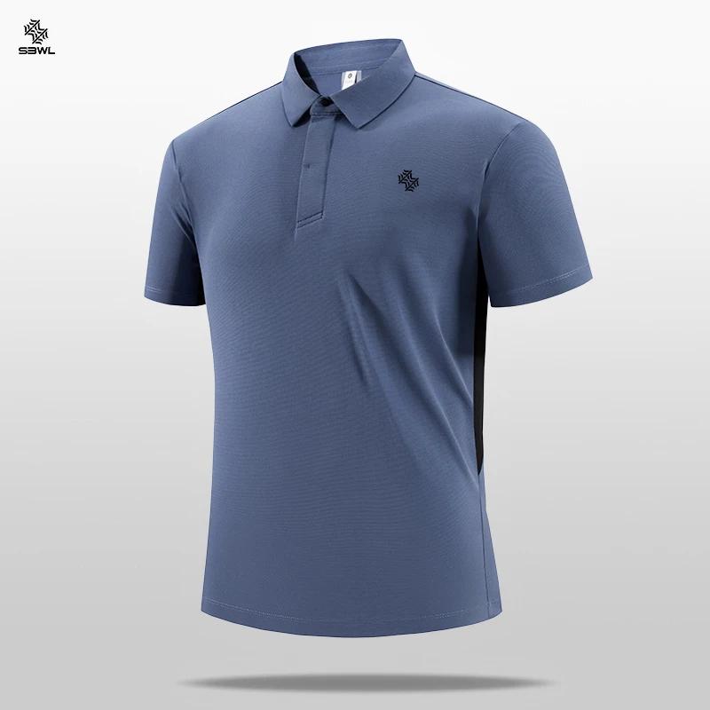SBWL-Polo à manches courtes pour hommes, T-shirt de golf en plein air, Haut de sport équestre, 7 cou