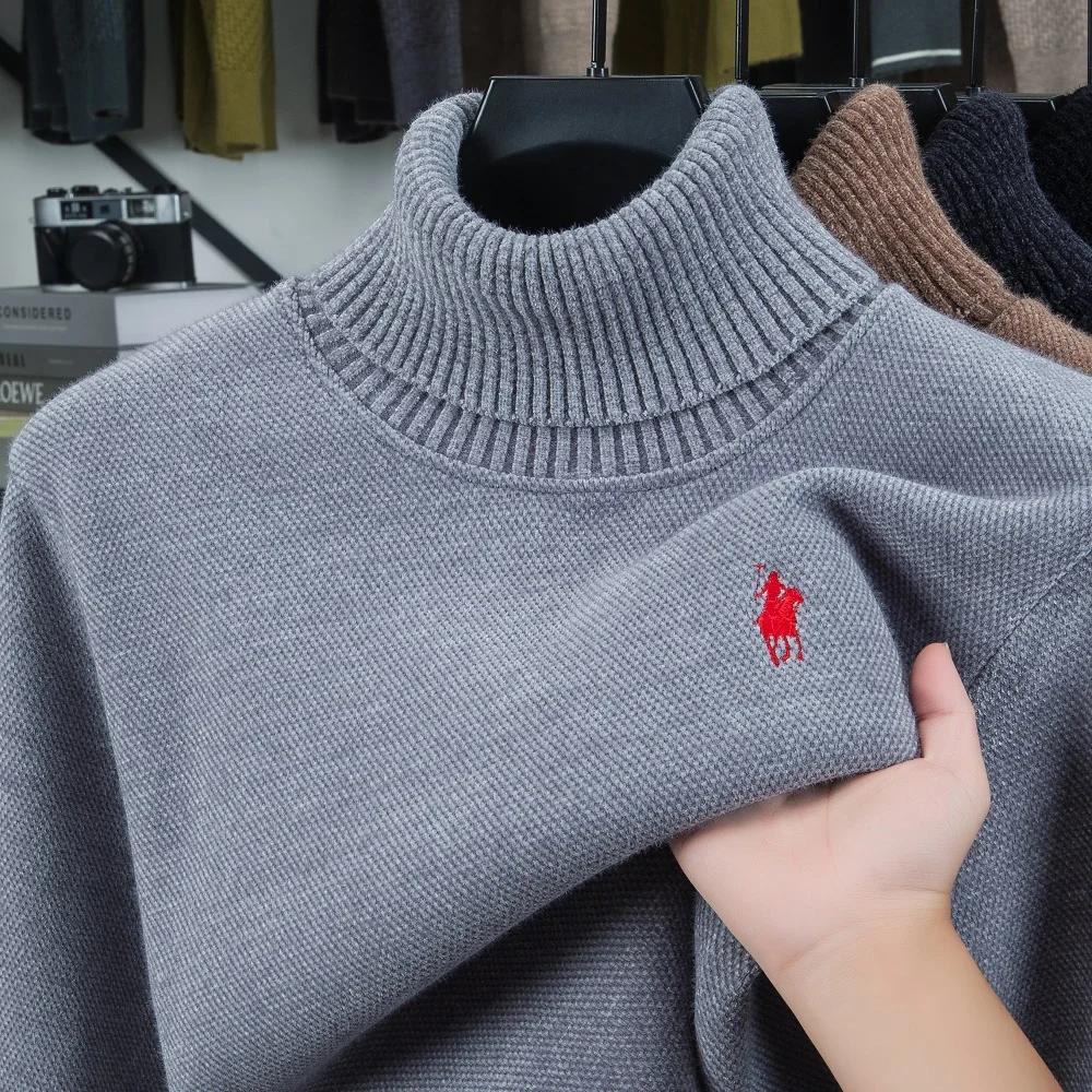 Pull en velours de marque haut de gamme pour hommes nouveau créateur de mode broderie de poney exqui