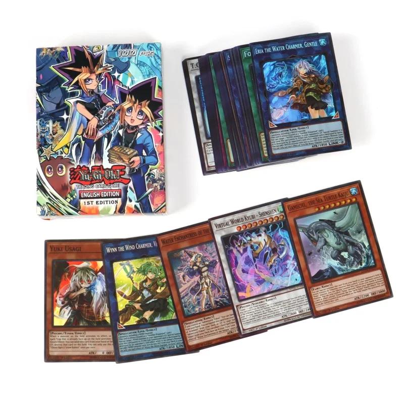 66-148 pièces cartes Yugioh avec boîte en fer blanc Yu Gi Oh carte anglais holographique lettre doré