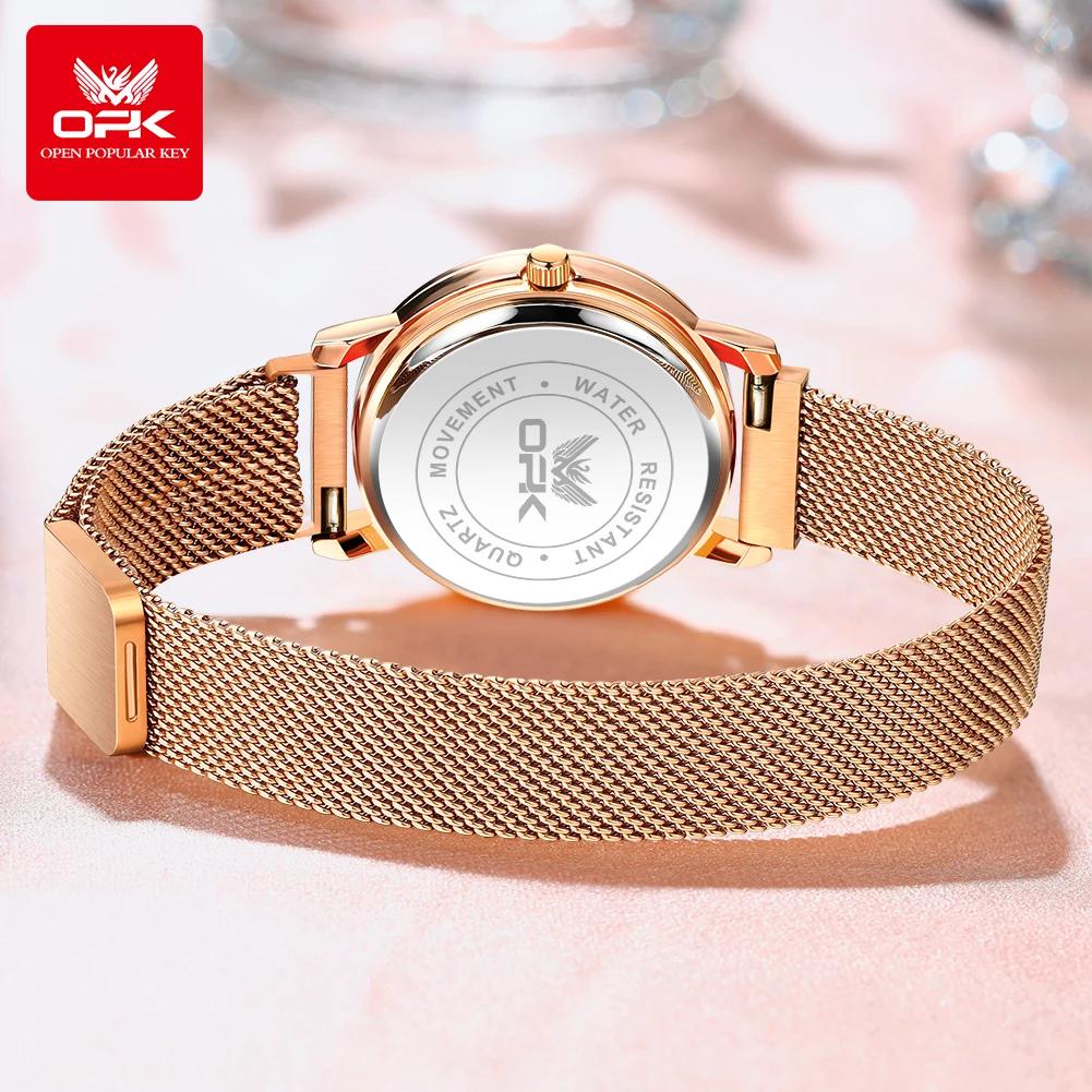 OPK 8115 montres pour femmes Simple mode montre-bracelet originale pour femme bracelet en maille d'a