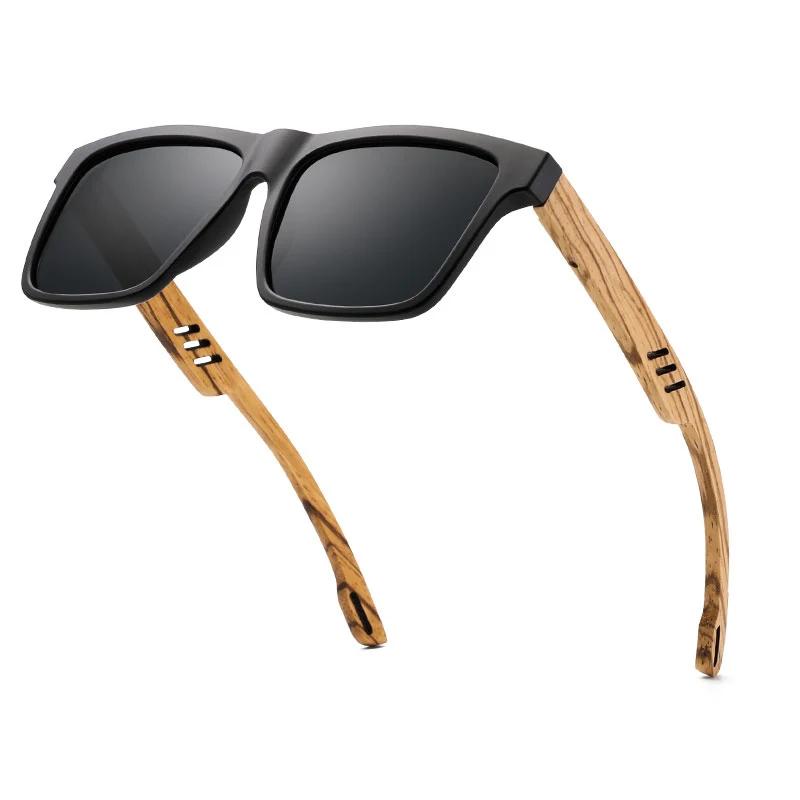 HU WOOD nouvelles lunettes de soleil carrées de haute qualité pour hommes polarisées UV400 mode lune