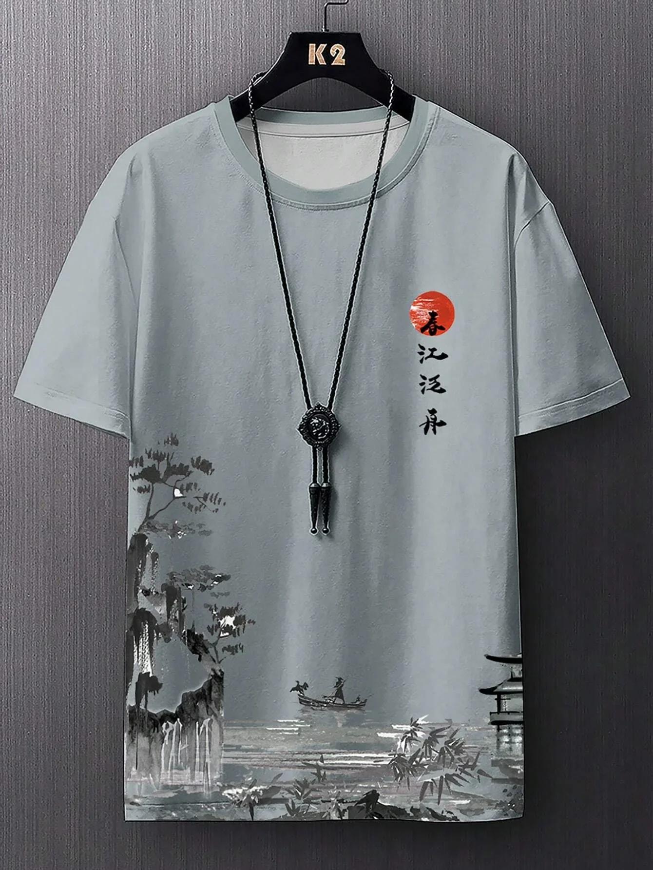 T-shirt de sport respirant à séchage rapide pour hommes, impression 3D, Anime de rue en plein air, H