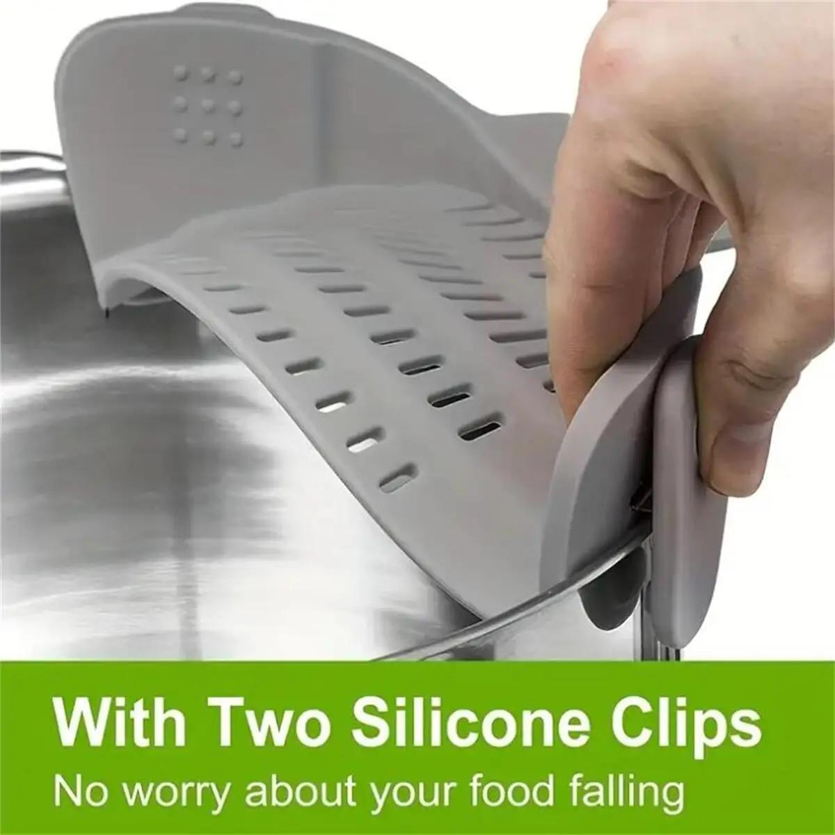 Passoire à clipser en silicone réglable, casseroles et bols, déterminer la proximité, liner pour nou