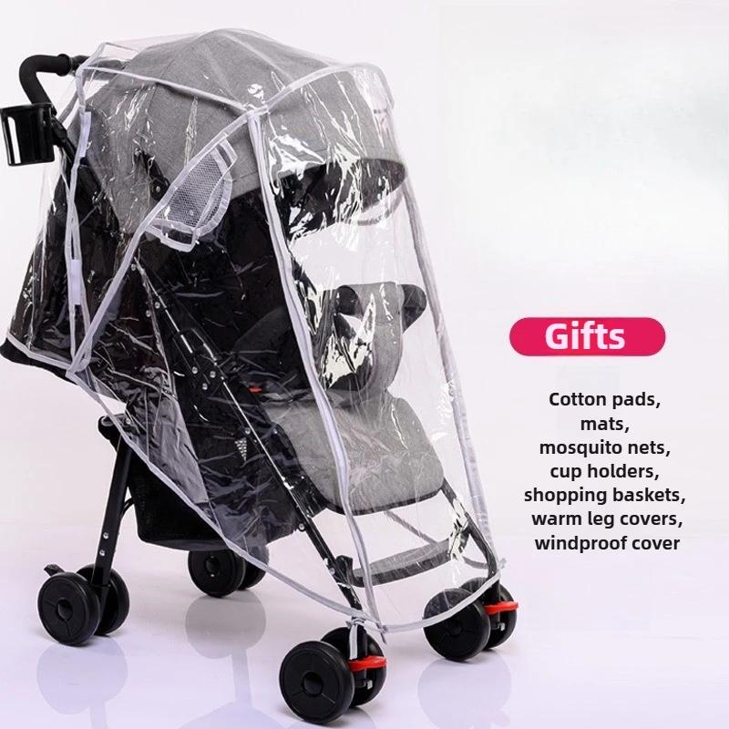 Poussette bébé pliable et légère pour s'asseoir et couché, absorbant les chocs et résistante aux fre