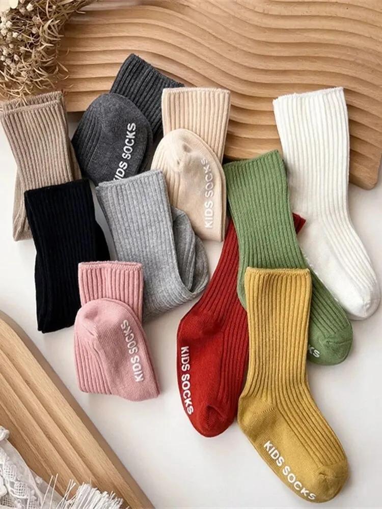 Chaussettes en coton à rayures pour bébés garçons et filles, 3 paires/lot, chaussettes souples pour