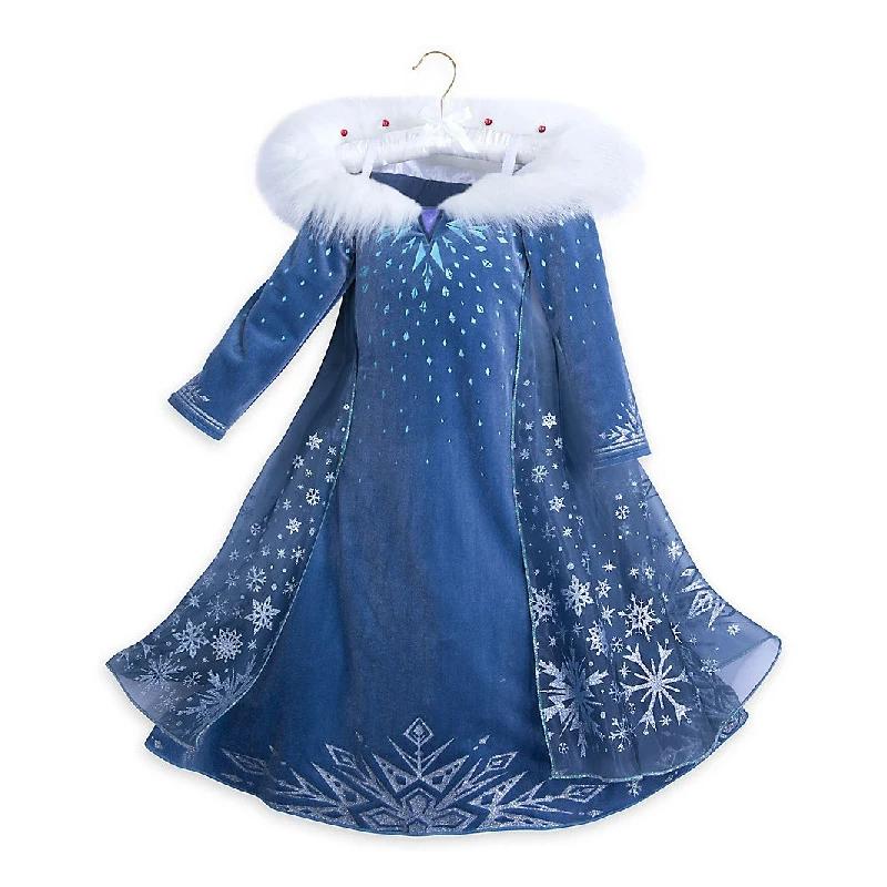 Costume de princesse d'hiver, déguisement de fête Elsa, pour noël, anniversaire, carnaval, reine des