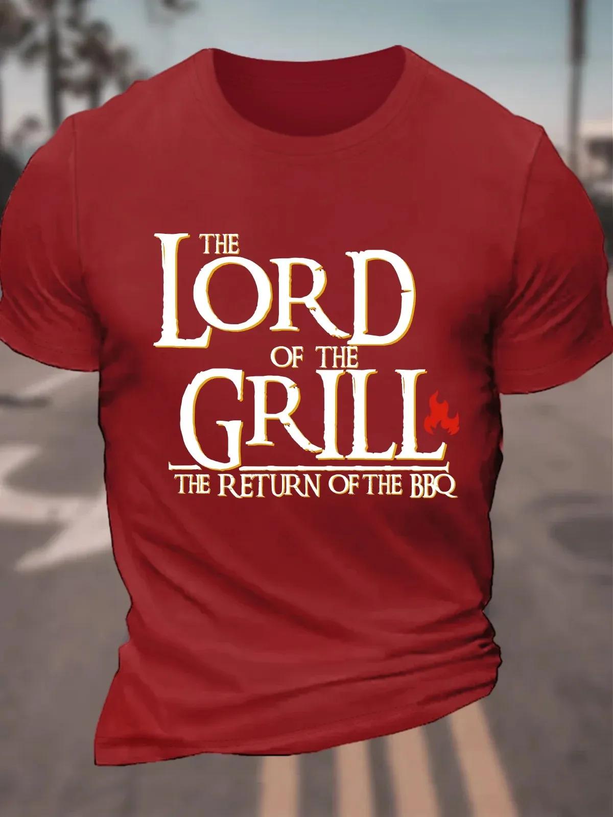 T-Shirt Lord Of The Grill, en coton, motif retour du barbecue