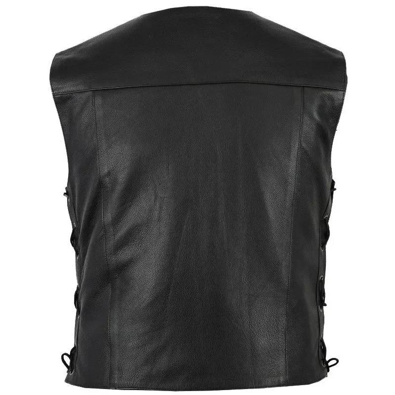 Veste en cuir rétro pour homme - haut sans manches - style disciplinaire - chevalier médiéval - vest