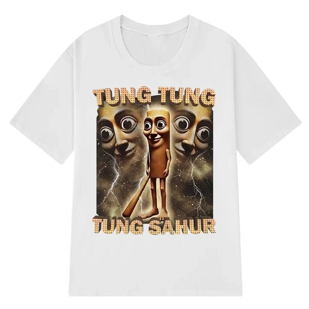 Tung Sahur graphique imprimé T-Shirt hommes été décontracté ample mode drôle col rond manches courte