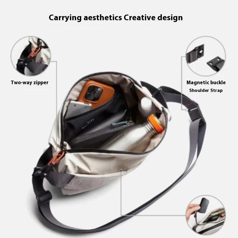 Sac de poitrine de voyage Lite Sling 7L, sac bandoulière compact et décontracté à fermeture magnétiq
