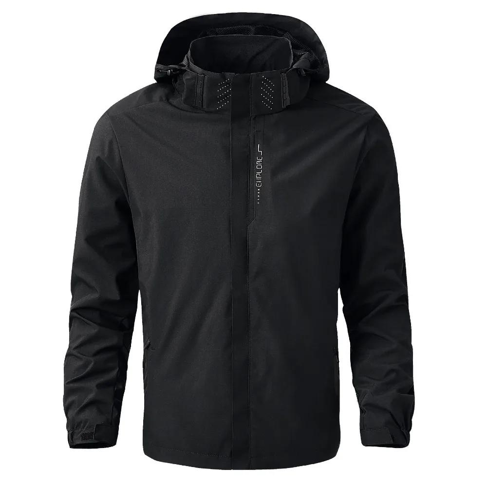 Veste de pluie imperméable légère pour hommes, imperméable d'extérieur à capuche, veste coupe-vent d