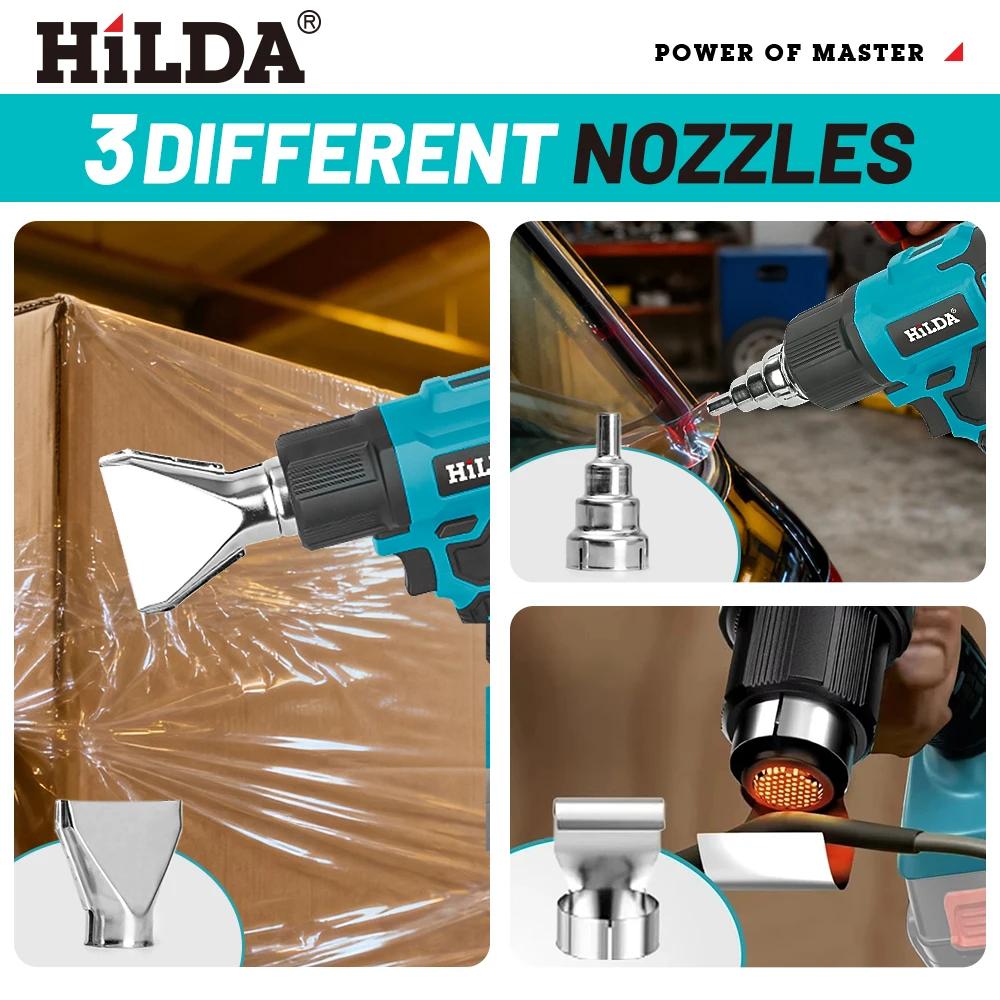 Pistolet à air chaud portatif HIDLA 21V, rechargeable sans fil, deux modèles, compatible avec batter