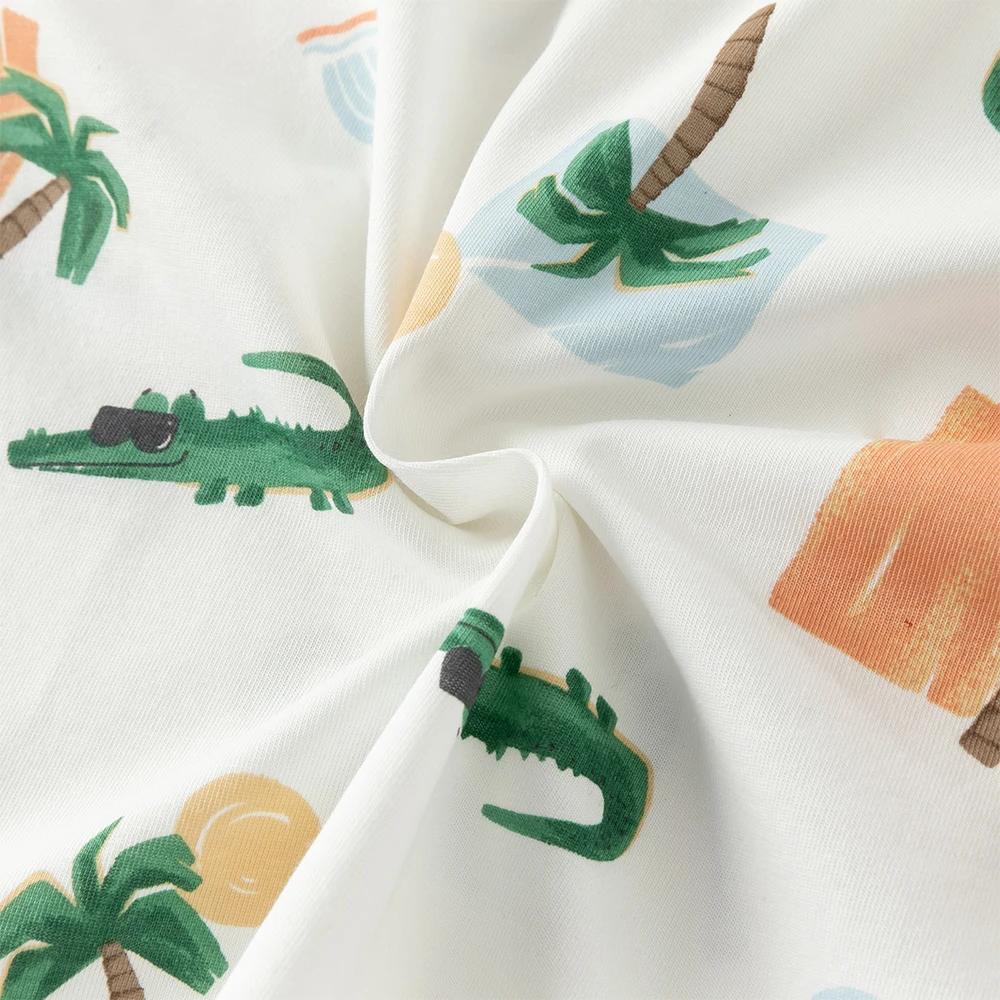 Ensemble 2 pièces Dave Bella pour enfants : T-shirt et pantalon d'été imprimé animaux pour bébés gar