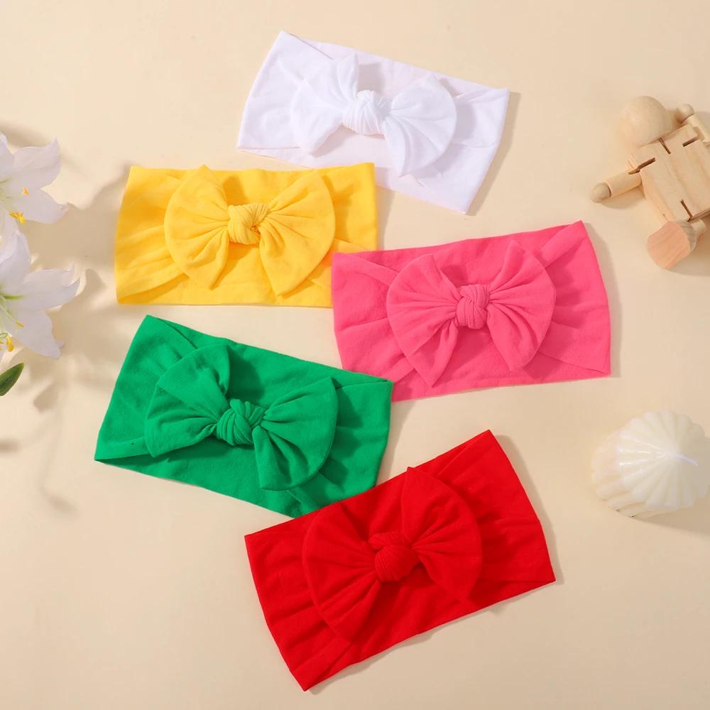 Ensemble de bandeaux pour bébés filles, 5 pièces, bandes de cheveux à nœud papillon pour nouveau-né,