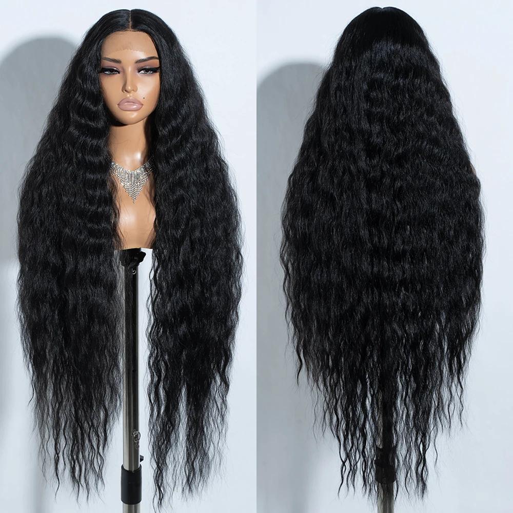 Perruques de Cosplay synthétiques en dentelle pour femmes noires cheveux longs bouclés 42 pouces Cos