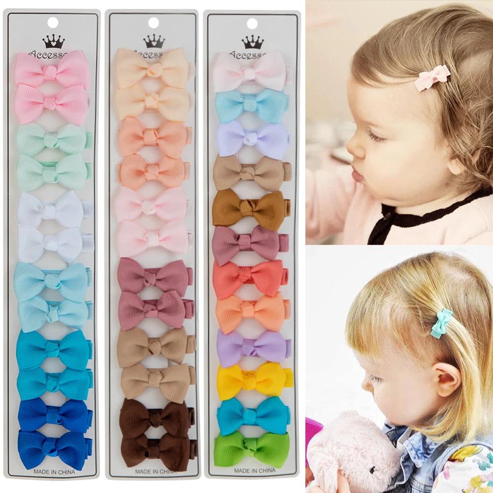 Pinces à cheveux avec nœud papillon en ruban gros-grain pour enfants, nœuds faits à la main, barrett