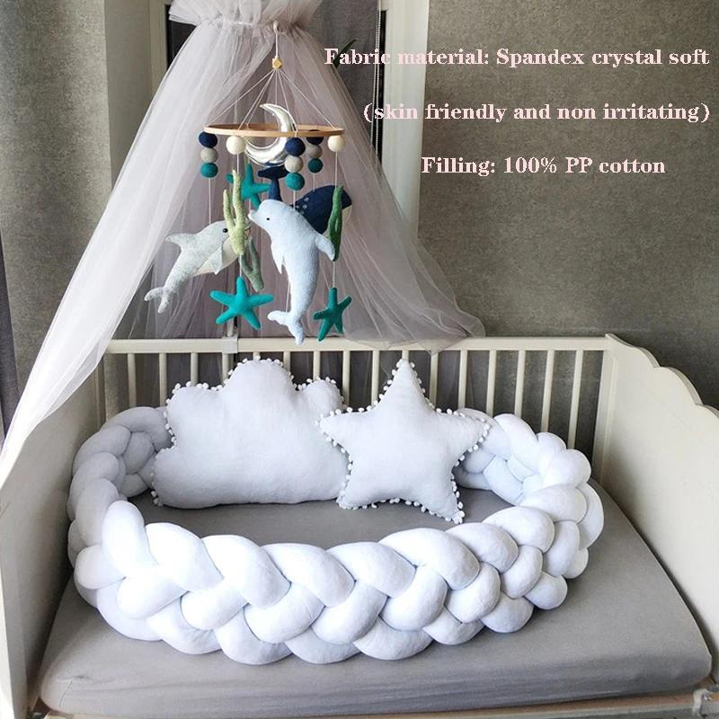 Élargir bébé pare-chocs lit tresse noeud oreiller coussin pare-chocs pour bébé berceau protecteur li