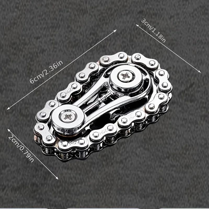 Volant d'inertie mécanique à dents de chaîne, Fidget Spinner, anti-stress, anxiété, chaînes de vélo