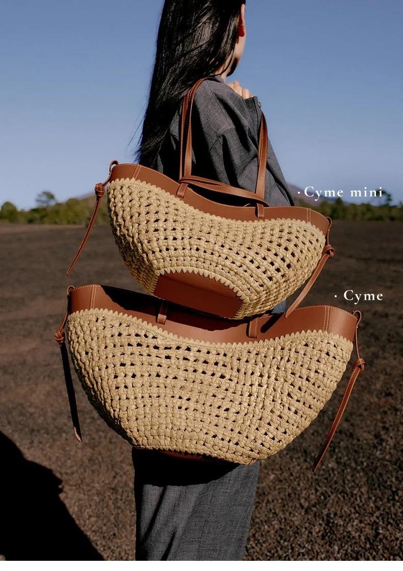 Nouveau sac tissé à la main, tendance, décontracté, simple, grande capacité, sac de plage, sac à ban